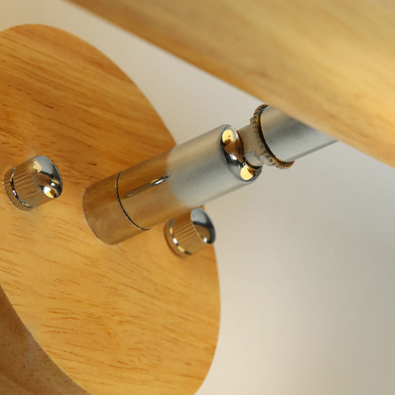 Zeitgenössische skandinavische Zylinderkugel-Wandlampe aus Gummibaumholz mit Glas und 2 Lichtern für das Schlafzimmer 