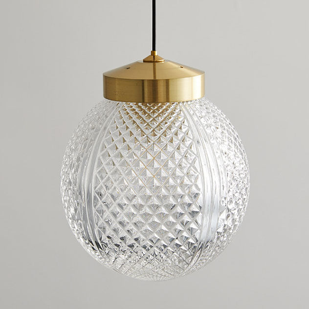 Lumière Nordique de Luxe Simple Boule de Verre Suspension à 1 Lumière 