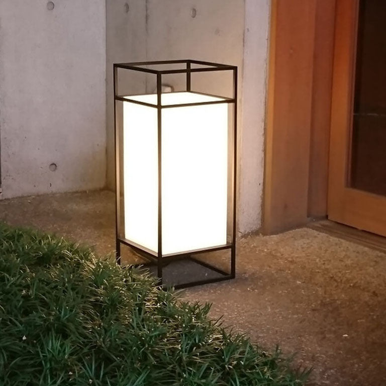 Japanese Tatami Rectangular Iron Fabric 1-Light Standing Floor Lamp