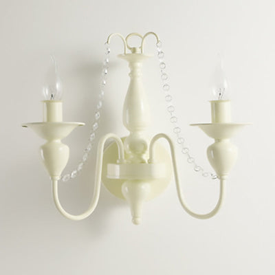 Applique Murale Traditionnelle en Fer Cristal Français 1/2 Lumière pour Chambre 