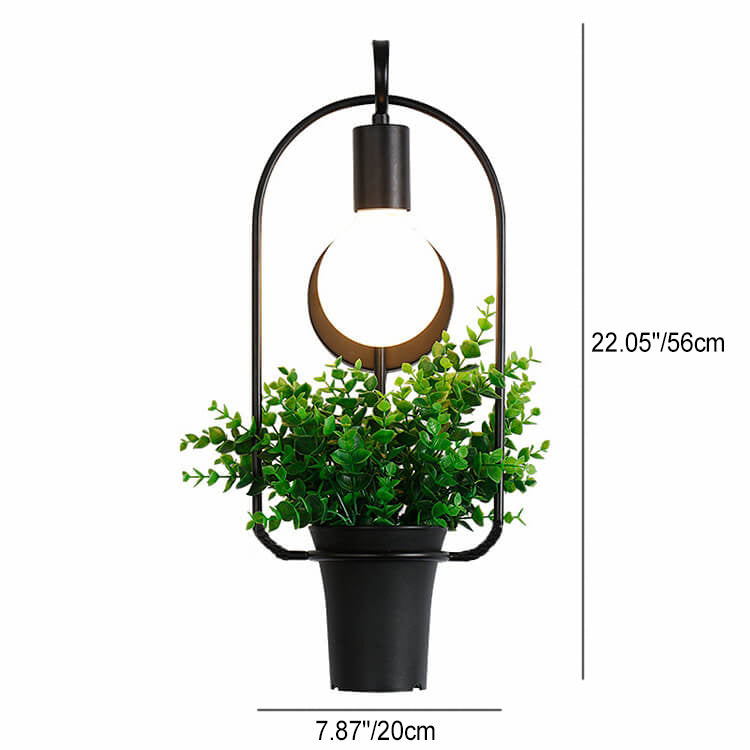 Nordic Creative Plant Potted Iron 1-Light Wall Sconce Lamp