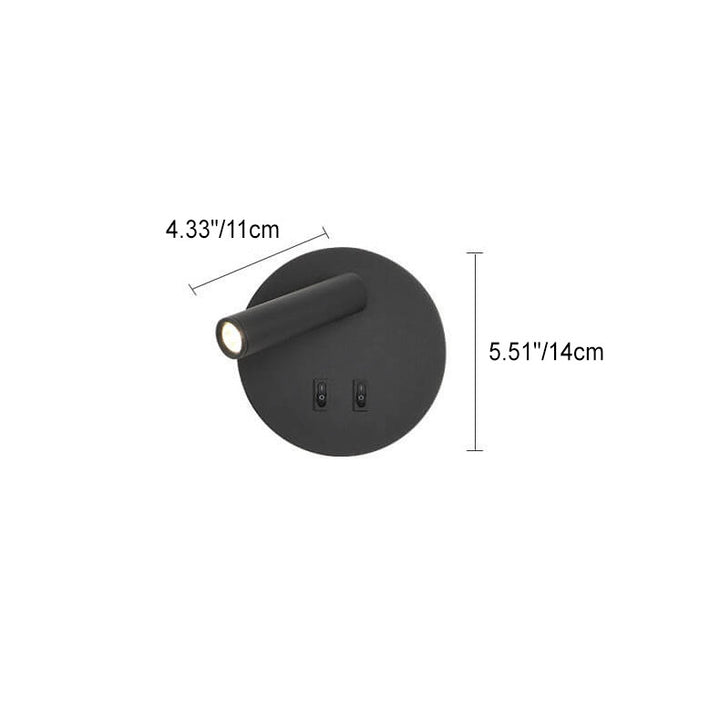 Applique murale LED circulaire rotative en fer et aluminium de simplicité moderne pour chambre 
