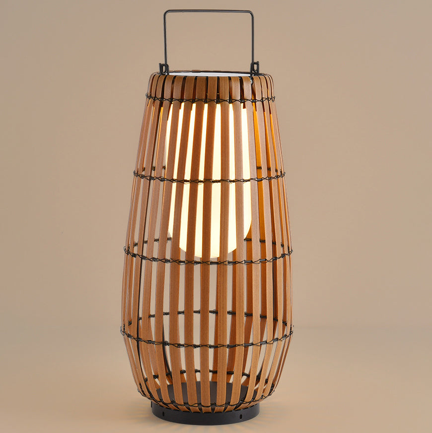 Contemporary Creative Waterproof Solar Cylinder Imitation Rattan Iron LED Landscape Lighting Outdoor Light For Garden
