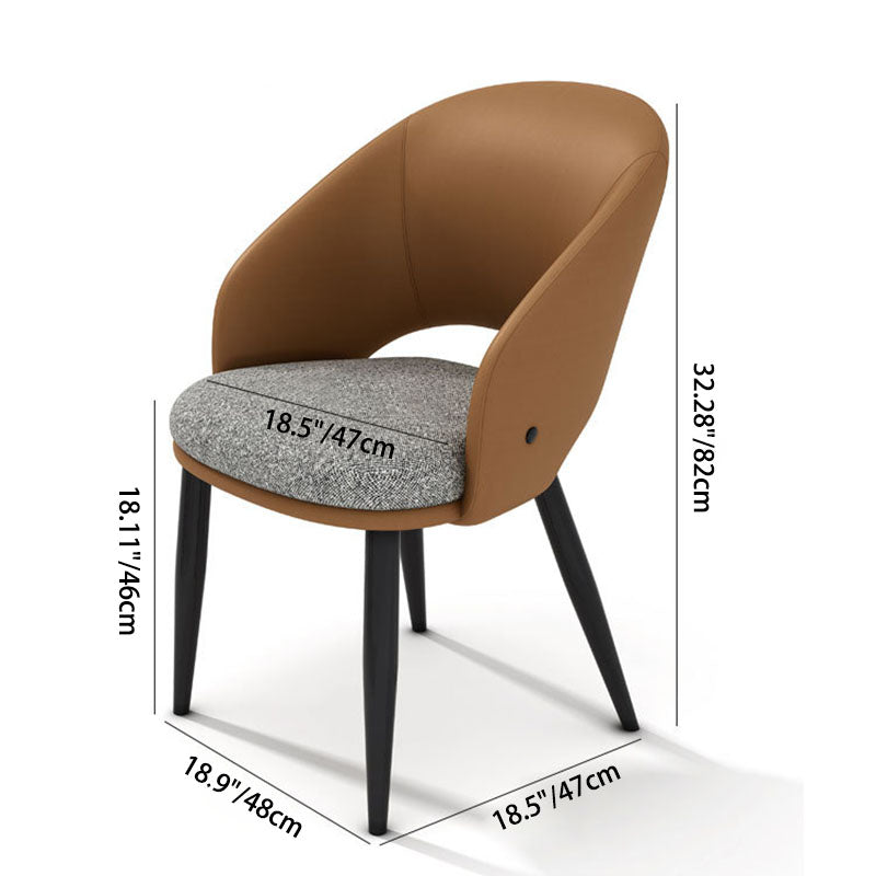 Modern Luxury Square Carbon Steel Faux Leather Foam Dining Chair Backrest For Dining Room