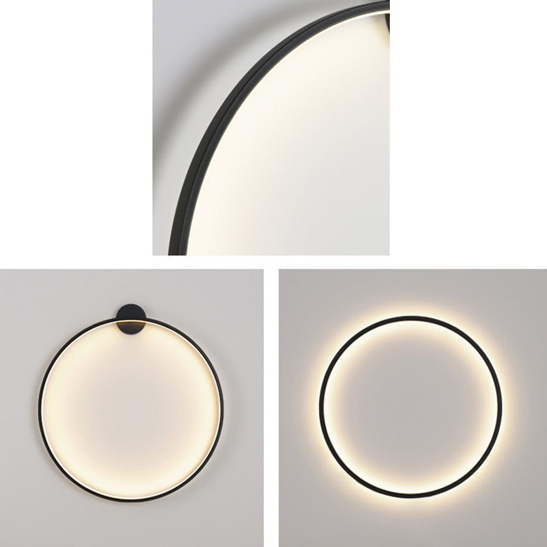 مصباح حائط LED دائري من الألومنيوم والأكريليك بتصميم حديث وبسيط لغرفة النوم 