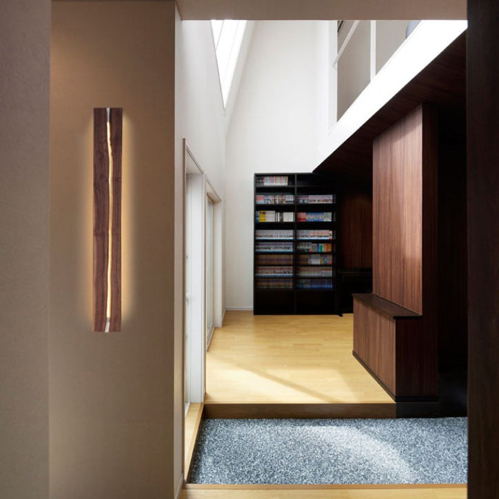 Zeitgenössische kreative Rechteck Holz LED Wandleuchte Lampe für Wohnzimmer 