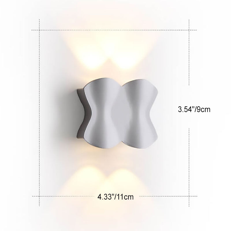 Moderne Schlichtheit Rechteck Welle Aluminium LED Außenwandleuchte Lampe Für Außenbereich Patio 