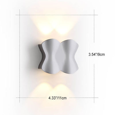 Lámpara Aplique de Pared Exterior LED de Aluminio en Forma de Onda Rectangular de Simplicidad Moderna para Patio Exterior 