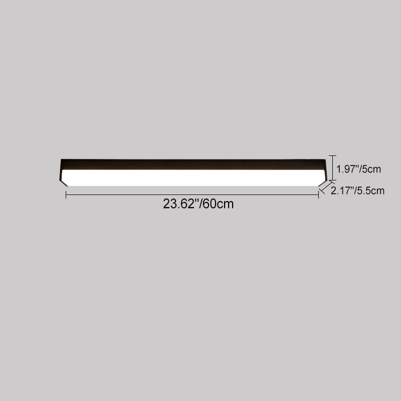 Plafonnier LED en aluminium PC rectangulaire long minimaliste moderne pour patio extérieur 