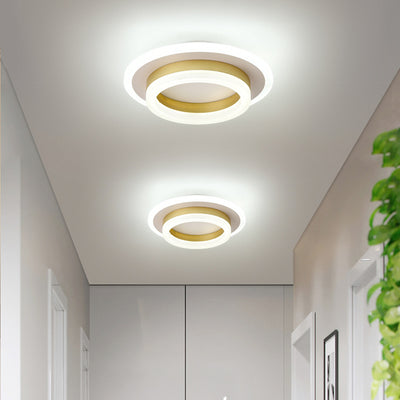 Luz de techo LED de montaje empotrado con pantalla cuadrada redonda geométrica acrílica de simplicidad moderna para sala de estar 