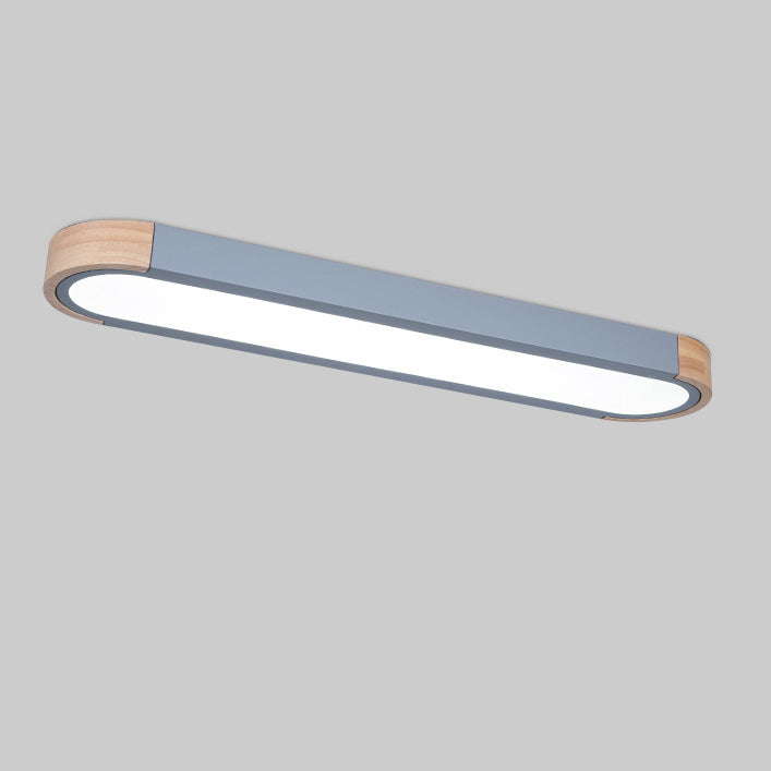 Contemporáneo Escandinavo Lámpara de Techo Empotrada LED Acrílico de Tronco Ovalado Largo de Hierro para Dormitorio 