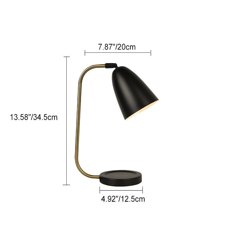 Modern Minimalist Round Iron Cylinder 1-Light Table Lamp For Bedroom