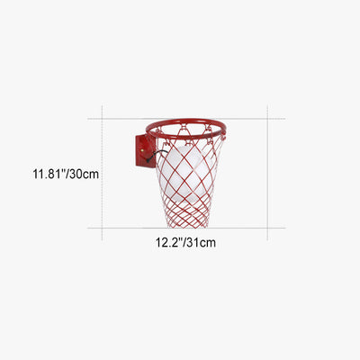 Applique Murale 1 Lumière avec Cerceau de Basketball en Verre et Fer Style Art Déco Moderne pour Chambre d'Enfant 