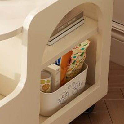 Table d'appoint carrée contemporaine créative en plastique avec plateau en panneau artificiel et 1 armoire pour salon 