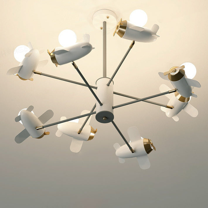 Candelabros de LED de avión de hierro contemporáneo creativo para dormitorio 