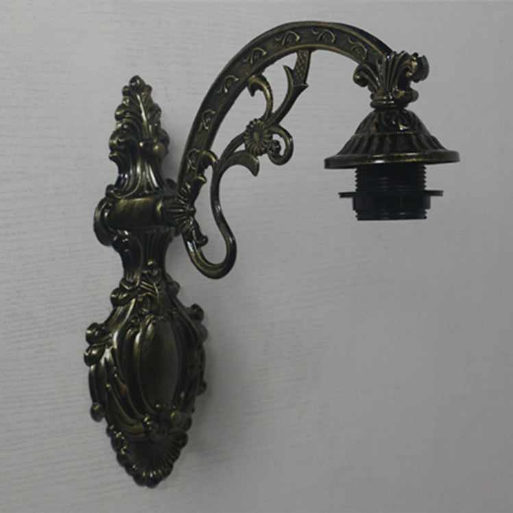 Applique murale en vitrail à un seul éclairage avec matériel en demi-cercle traditionnel Tiffany pour chambre à coucher 