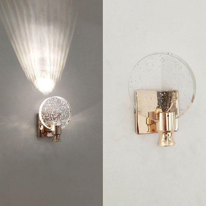 Moderne skandinavische Kristall Runde LED Wandleuchte Lampe für Nachttisch 