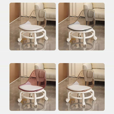 Modern Minimalist Plastic Leather Chair Roller Skating For Living Room