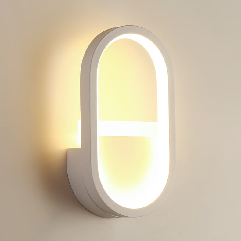 Moderne minimalistische Eisen Silikon elliptische Kreisbogen LED Wandleuchte Lampe für Schlafzimmer 