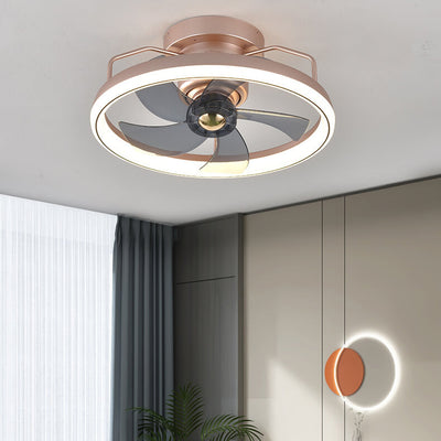 Modern Circle Ring LED Halbbündige Deckenventilatorleuchte 