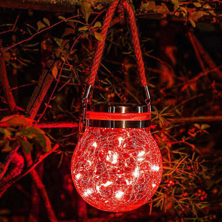 Rissiges Glasgefäß Wasserdichtes Solar-Kupferdraht-LED-Außen-Gartenlandschaftslicht 