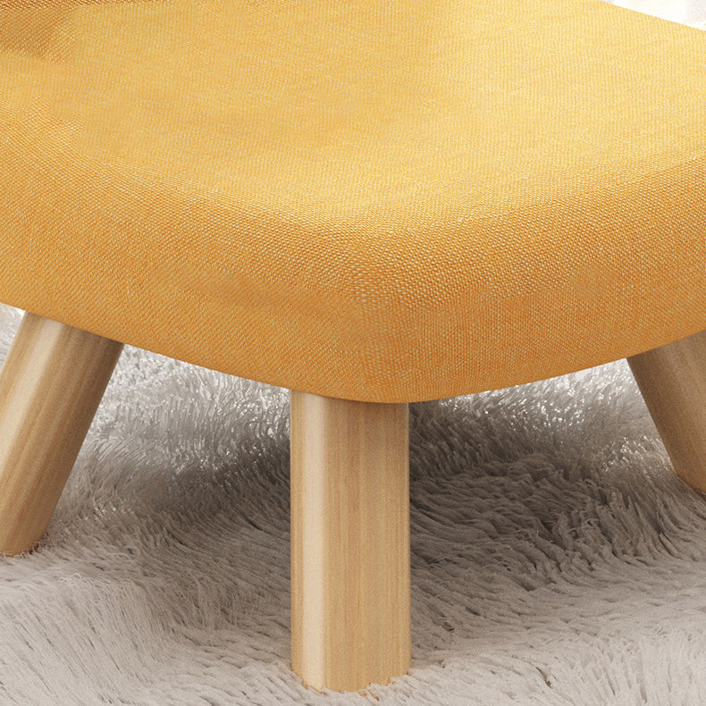 Moderner minimalistischer quadratischer Leinenstuhl aus Massivholz ohne Armlehnen für das Wohnzimmer 
