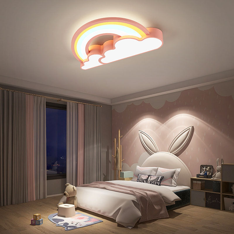 Nordic Cartoon Rainbow Clouds Kids LED Flush Mount Ceiling Light