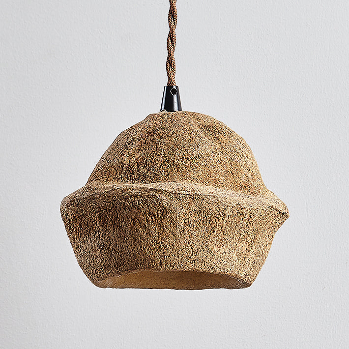 Design traditionnel japonais de coquille de fruit naturel 1-luminaire suspendu pour salle à manger 