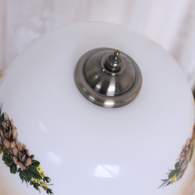 Lampe de table à 1 lumière en verre avec matériel d&