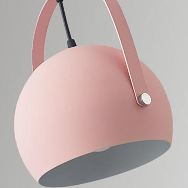 Contemporary Nordic Macaron Aluminum Semicircle 1-Light Pendant Light for Living Room