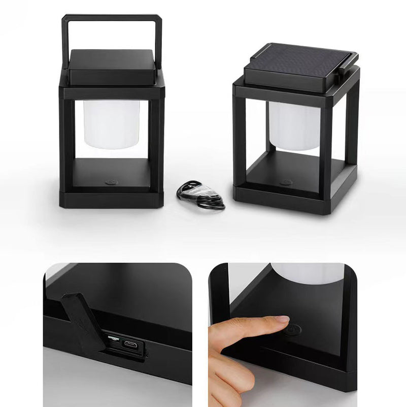 ضوء LED شمسي خارجي مربع ABS بتصميم بسيط حديث للتخييم 