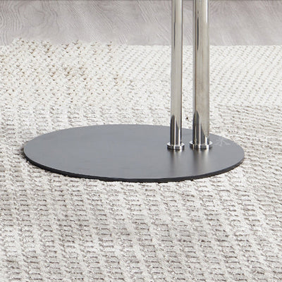 Table d'appoint moderne minimaliste ronde en cuir de selle en acier inoxydable et acier au carbone pour le salon 