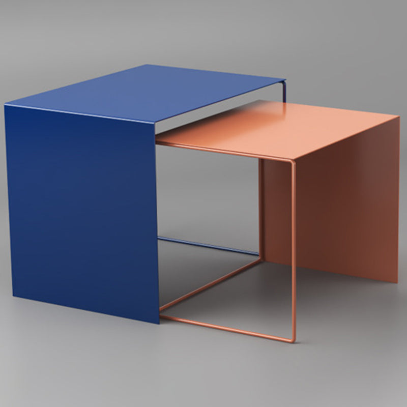 Moderner minimalistischer quadratischer Eisen-Beistelltisch zum Ineinanderstellen für das Wohnzimmer 