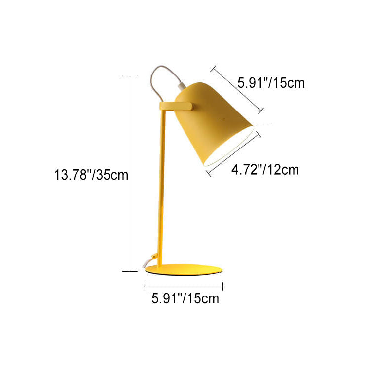 Nordic Macaron Farbe Kreatives Eisen-Eimer-Design 1-Licht Tischlampe 
