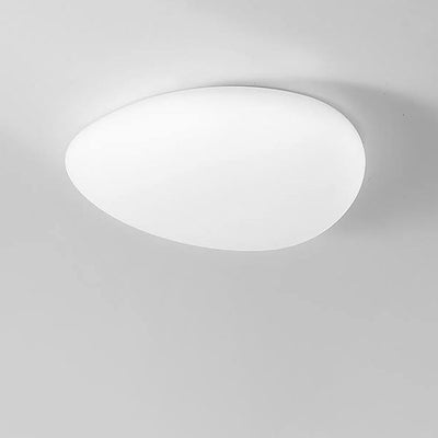 Nordic Minimalist Cobblestone PE Lampshade LED Flush Mount Ceiling Light