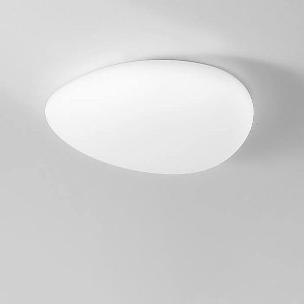 Nordic Minimalist Cobblestone PE Lampshade LED Flush Mount Ceiling Light