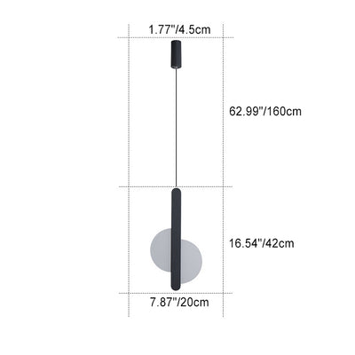 Lámpara colgante LED semicircular redonda de hierro acrílico de simplicidad moderna para mesita de noche 