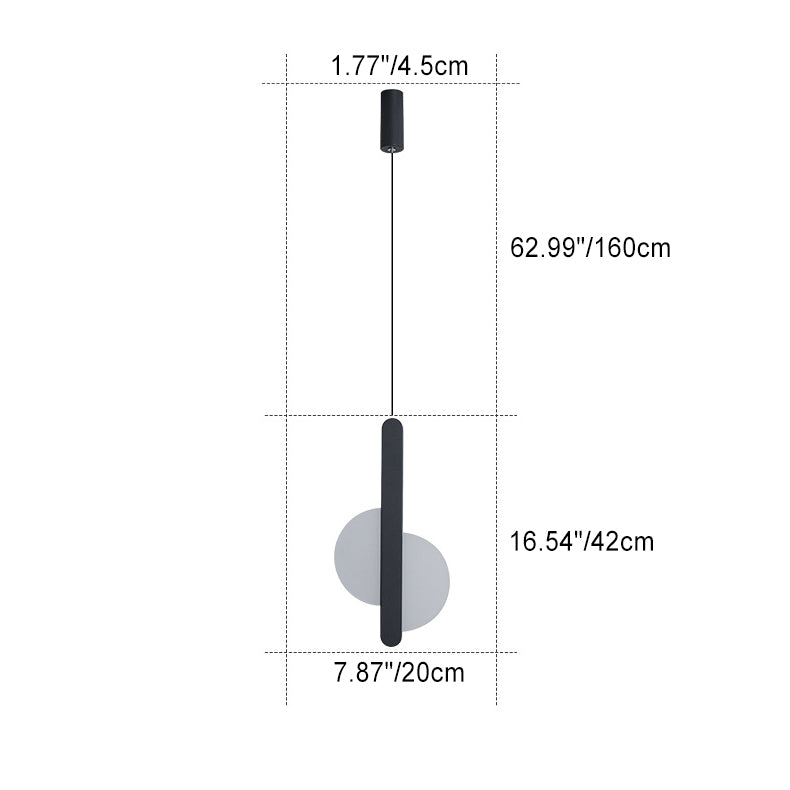 Lámpara colgante LED semicircular redonda de hierro acrílico de simplicidad moderna para mesita de noche 