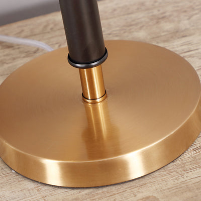 Lampe de table moderne de style mi-siècle en fer, tambour rond à 2 lumières pour étude 
