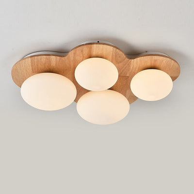 Scandinavian Modern Cloud Log Glass 4/5/8 Light Flush Mount Ceiling Light