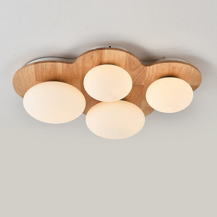 Scandinavian Modern Cloud Log Glass 4/5/8 Light Flush Mount Ceiling Light