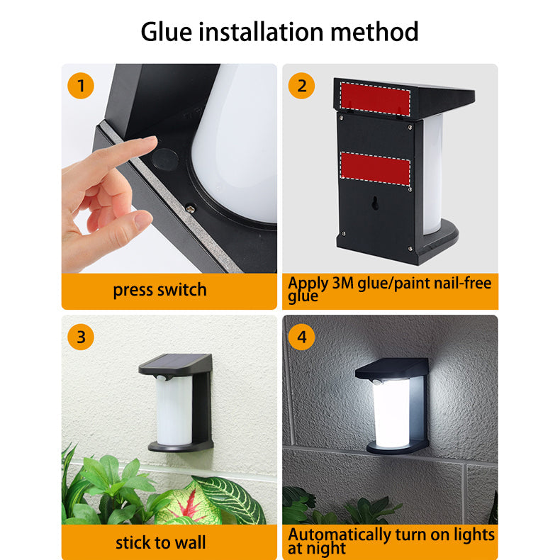Applique Murale Extérieure LED Cylindre Solaire Étanche Minimaliste Moderne PC ABS Pour Jardin 