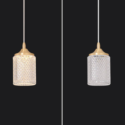 Moderne Luxus Hängeleuchte aus Vollkupfer Glas Zylinder Sphärische Diamant LED 