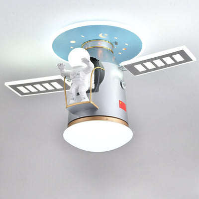 Creative Simplicity Spaceman Astronaut LED Kids Flush Mount Ceiling Light