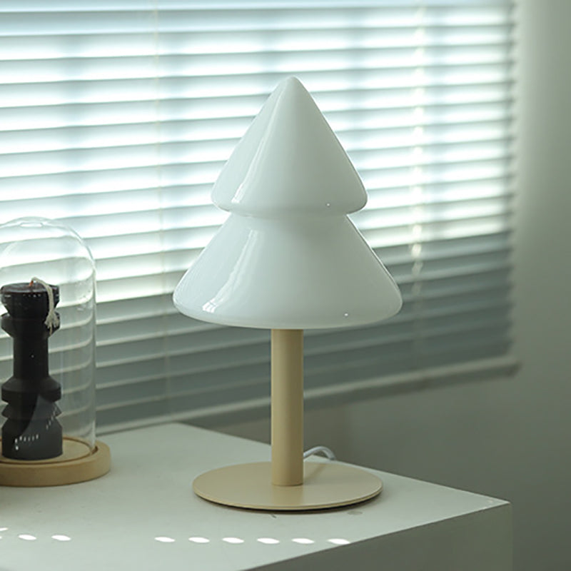 Modern Art Deco Iron Glass Christmas Tree LED Table Lamp For Bedroom