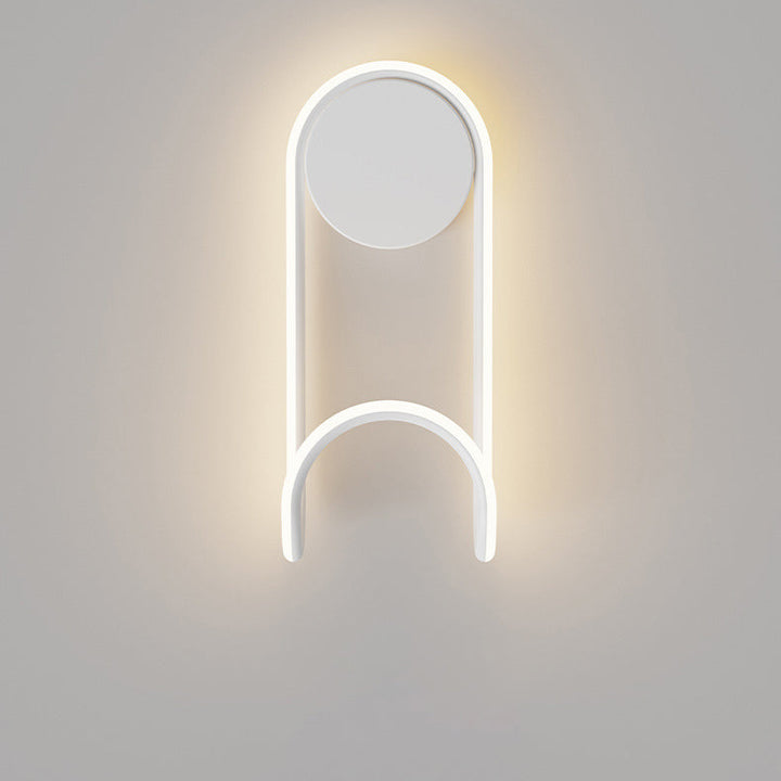 Contemporary Scandinavian Iron Aluminum Acrylic Round Hook Led Wall Sconce Lamp For Bedroom