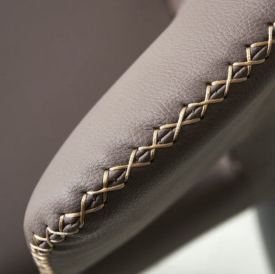 Chaise de salle à manger avec dossier en bois à peau de microfibre minimaliste moderne en acier au carbone et éponge avec arc carré 