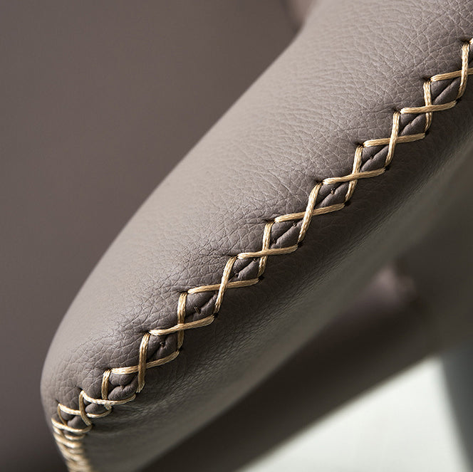 Chaise de salle à manger avec dossier en bois à peau de microfibre minimaliste moderne en acier au carbone et éponge avec arc carré 