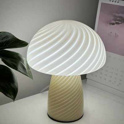 Modern Minimalist Mushroom Glass 1-Light Table Lamp