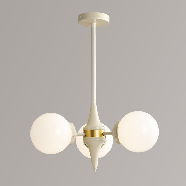 Zeitgenössischer Retro-Zweig, gebogene Stange, runde Kugel, Eisen, Glas, 3/5 Lichter, Kronleuchter für Wohnzimmer 